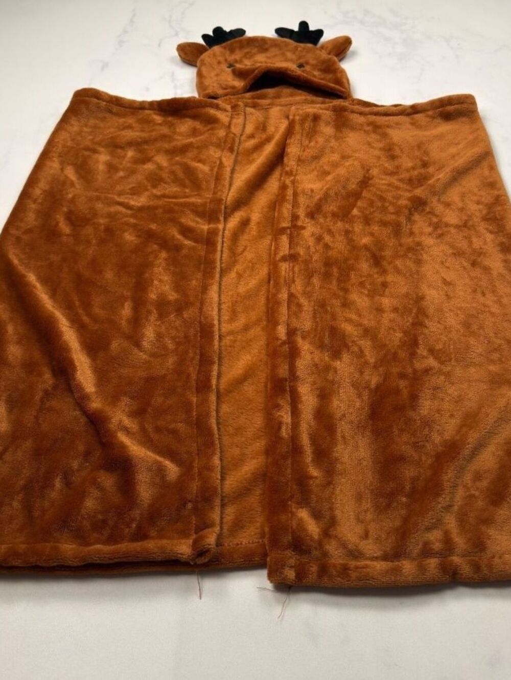 Brown Hooded Reindeer Hooded Blanket 2000s Cozy Loungewear - Womens